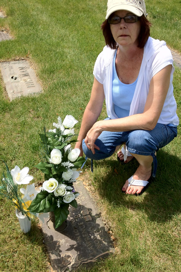 Martha Proctor at Lawrence Raymond Proctor's Grave Side