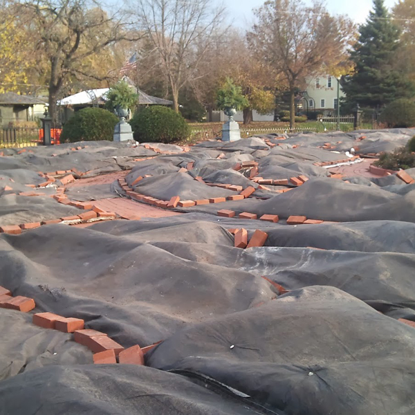 The Munsinger & Clemons Gardens Mulched and Blanketed